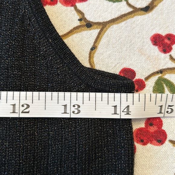 VINTAGE black/silver metallic camisole w/crystal embellishment size small/medium - Picture 6 of 9